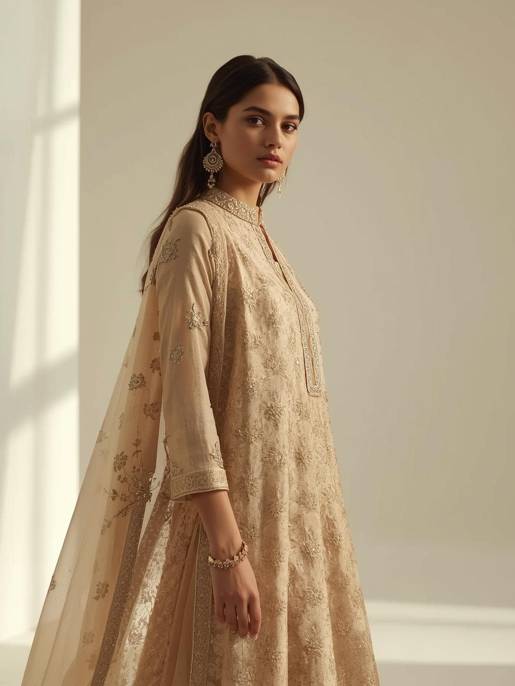 Silk Embroidered Kurtha